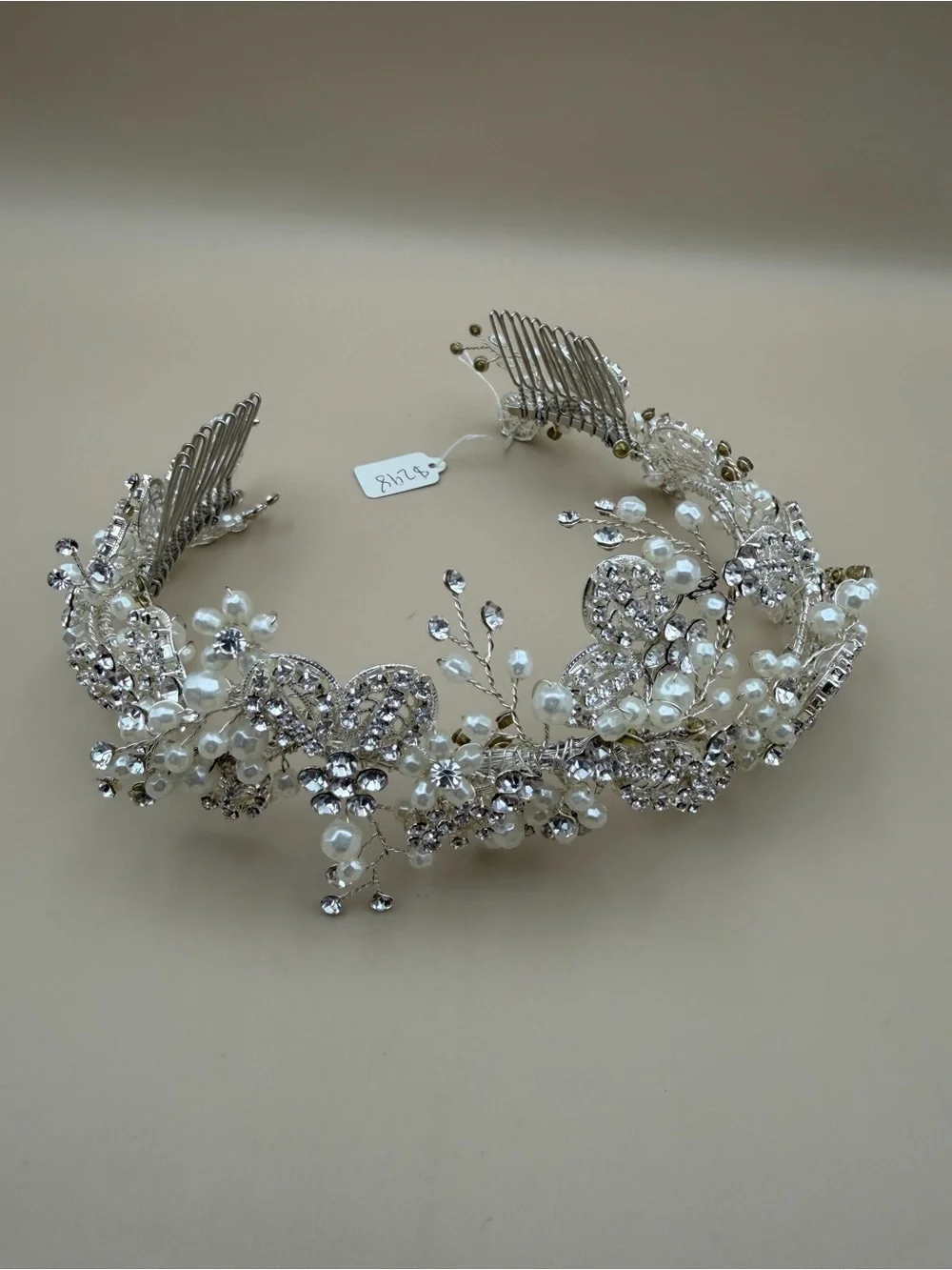 Luxury Crystal Pearl Bridal Headpiece Wedding Hair Vine Tiara New